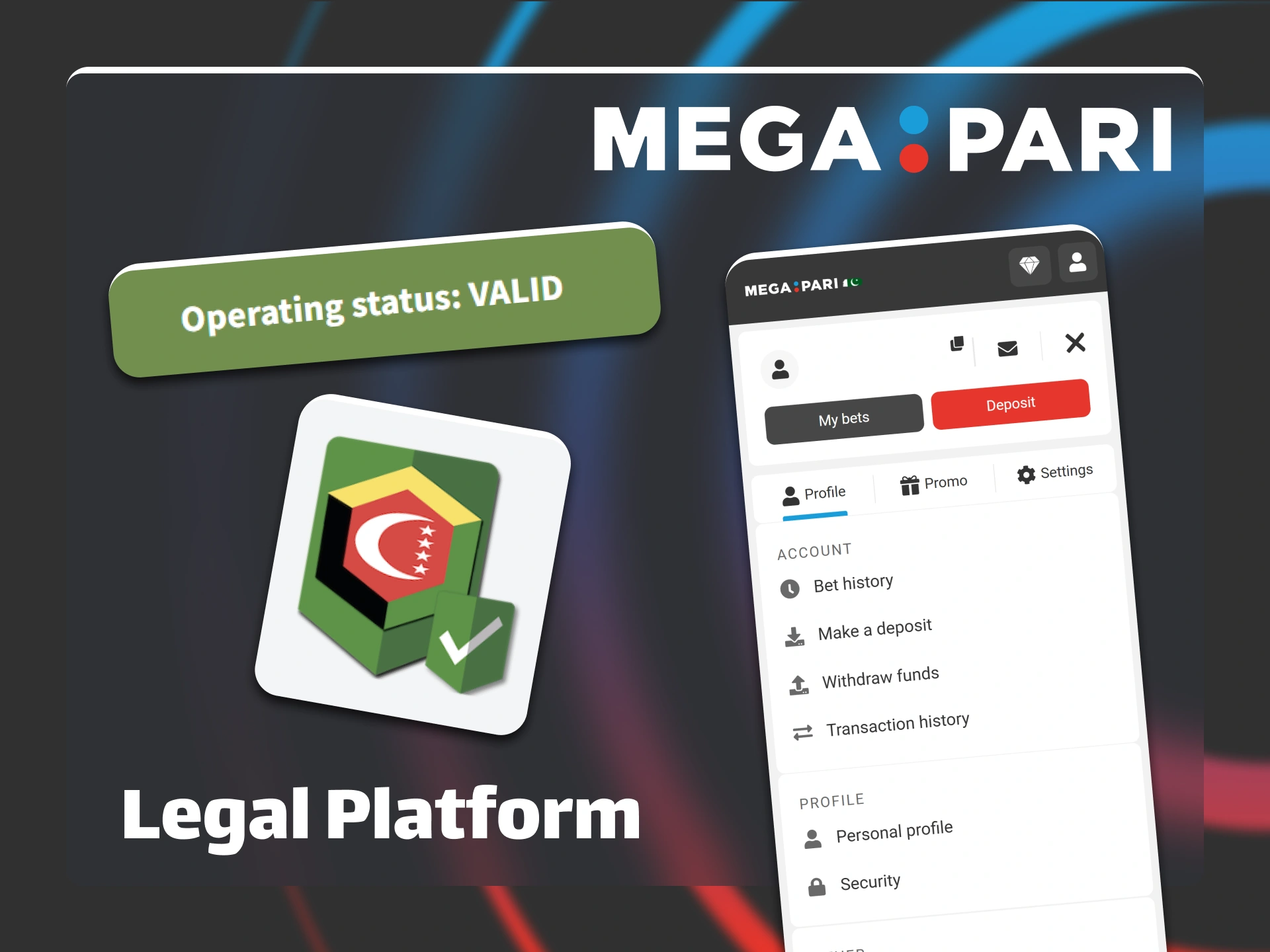 Sign up on the secure and fully legal Megapari platform right now.