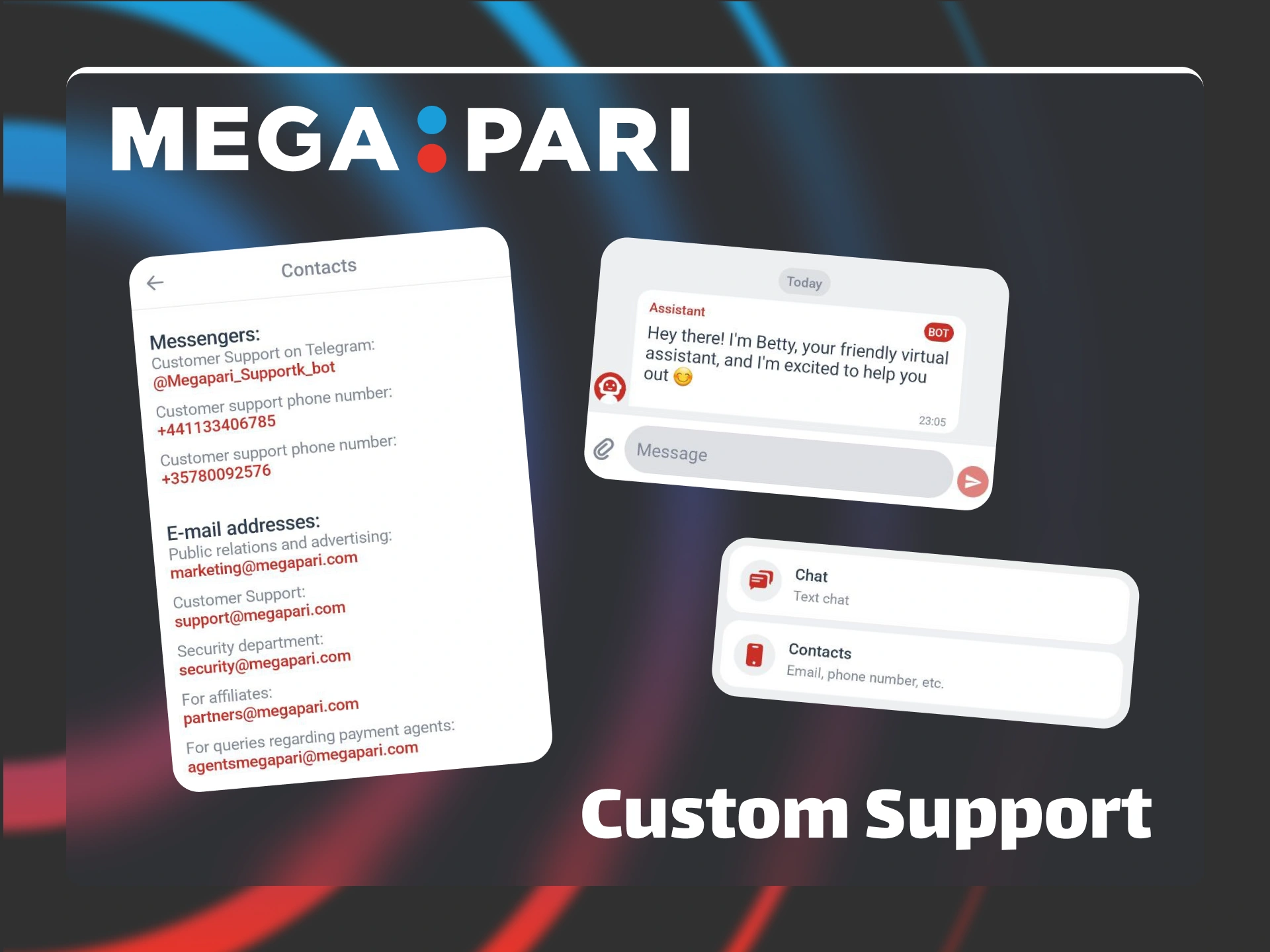 Contact the Megapari customer support team via chat or email for instant help.