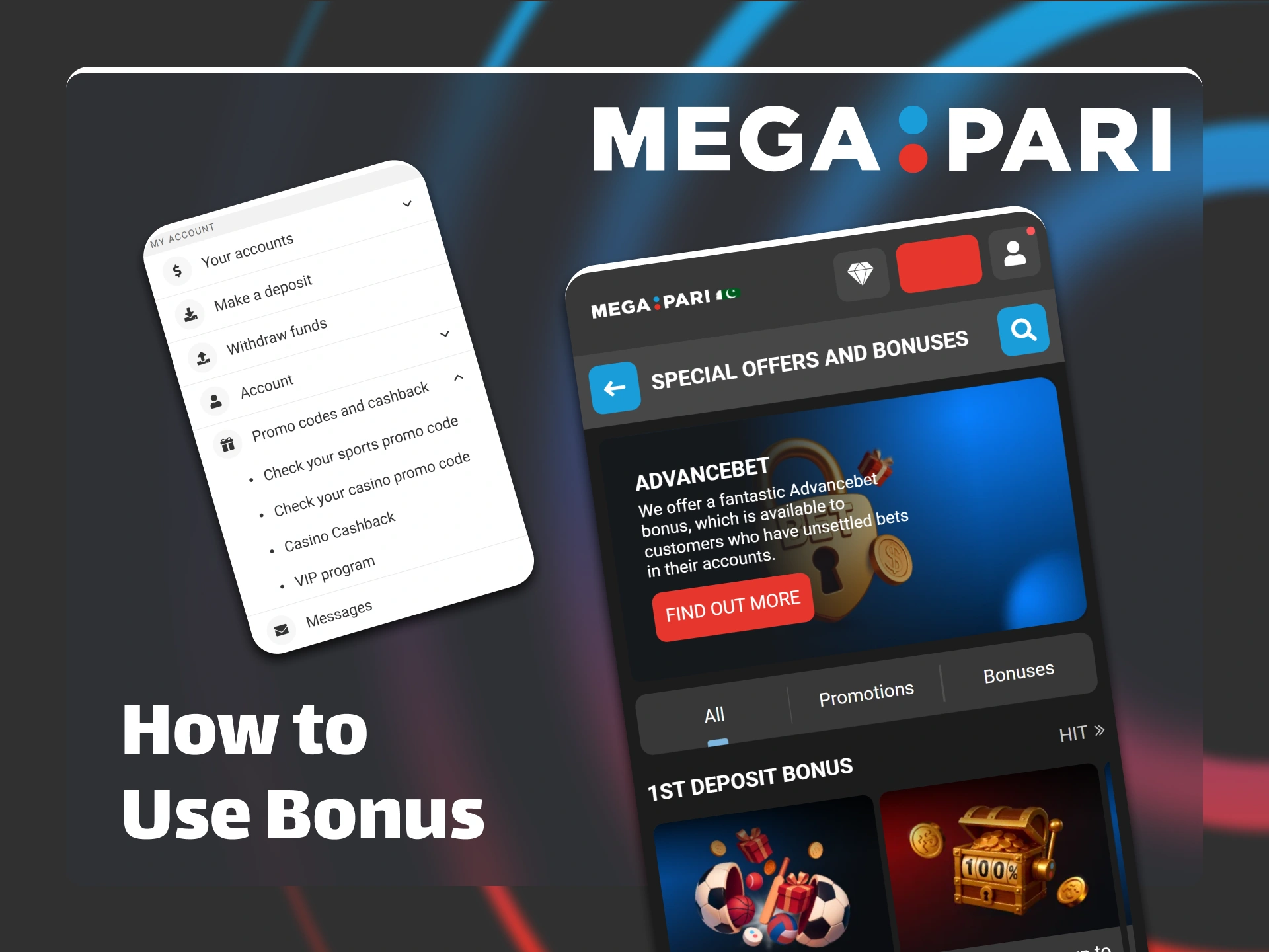 Claim your special offers and use exclusive bonuses on Megapari now.