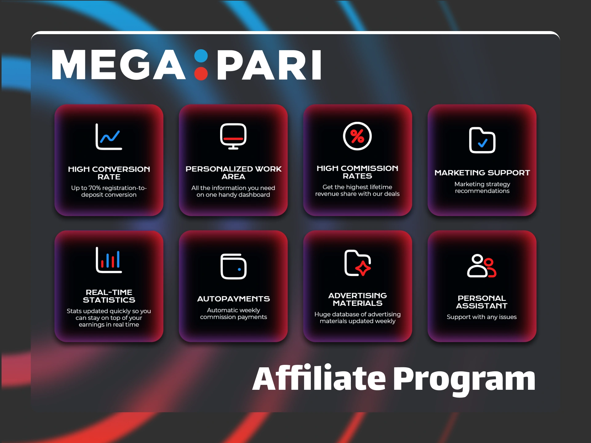 Start earning high commissions by joining the Megapari affiliate program today.