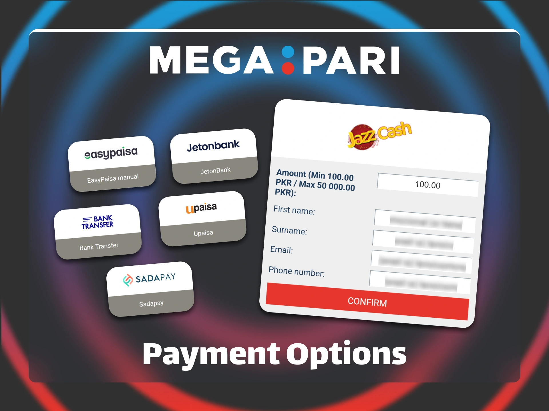 Use various payment options to deposit funds on Megapari.
