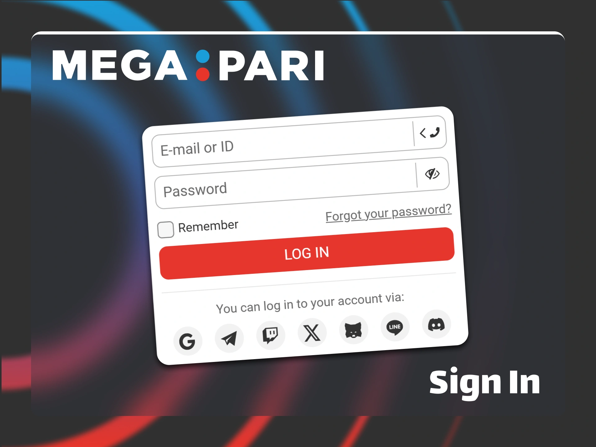 Log in securely to your Megapari account now.