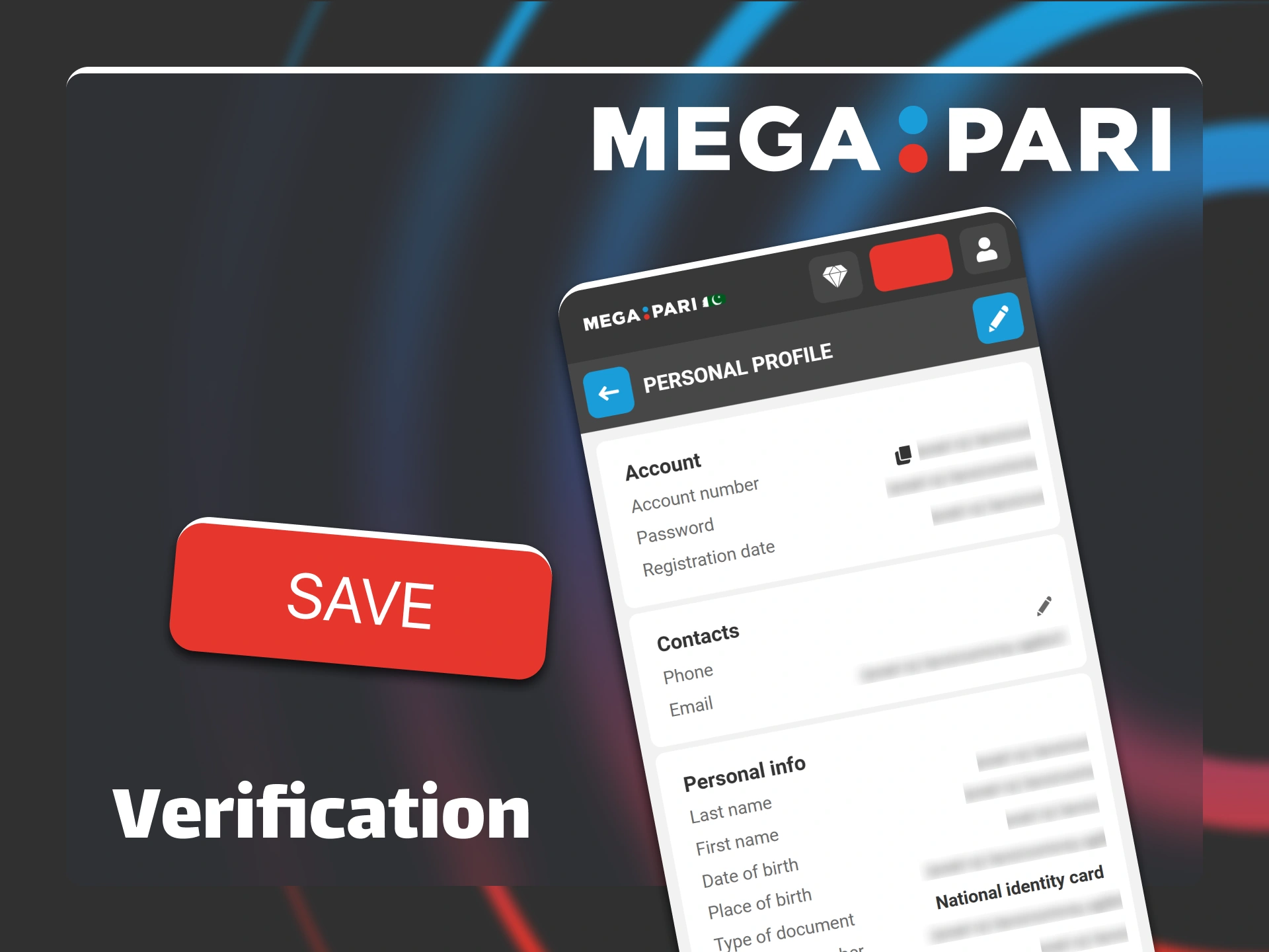 Verify your identity to secure your Megapari profile.
