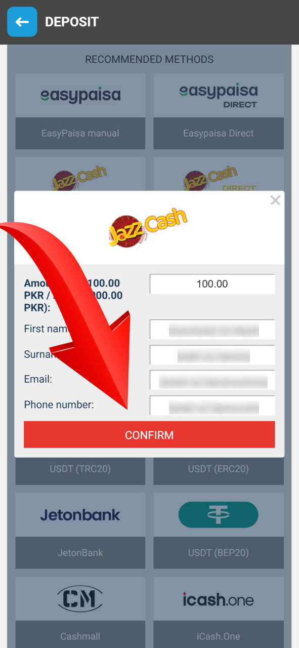 Hit the confirm button to complete the Megapari payment process.
