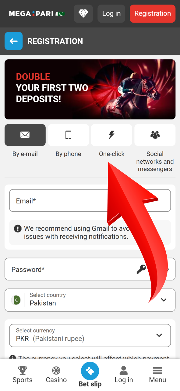 Select your preferred sign-up method to join the Megapari platform easily.