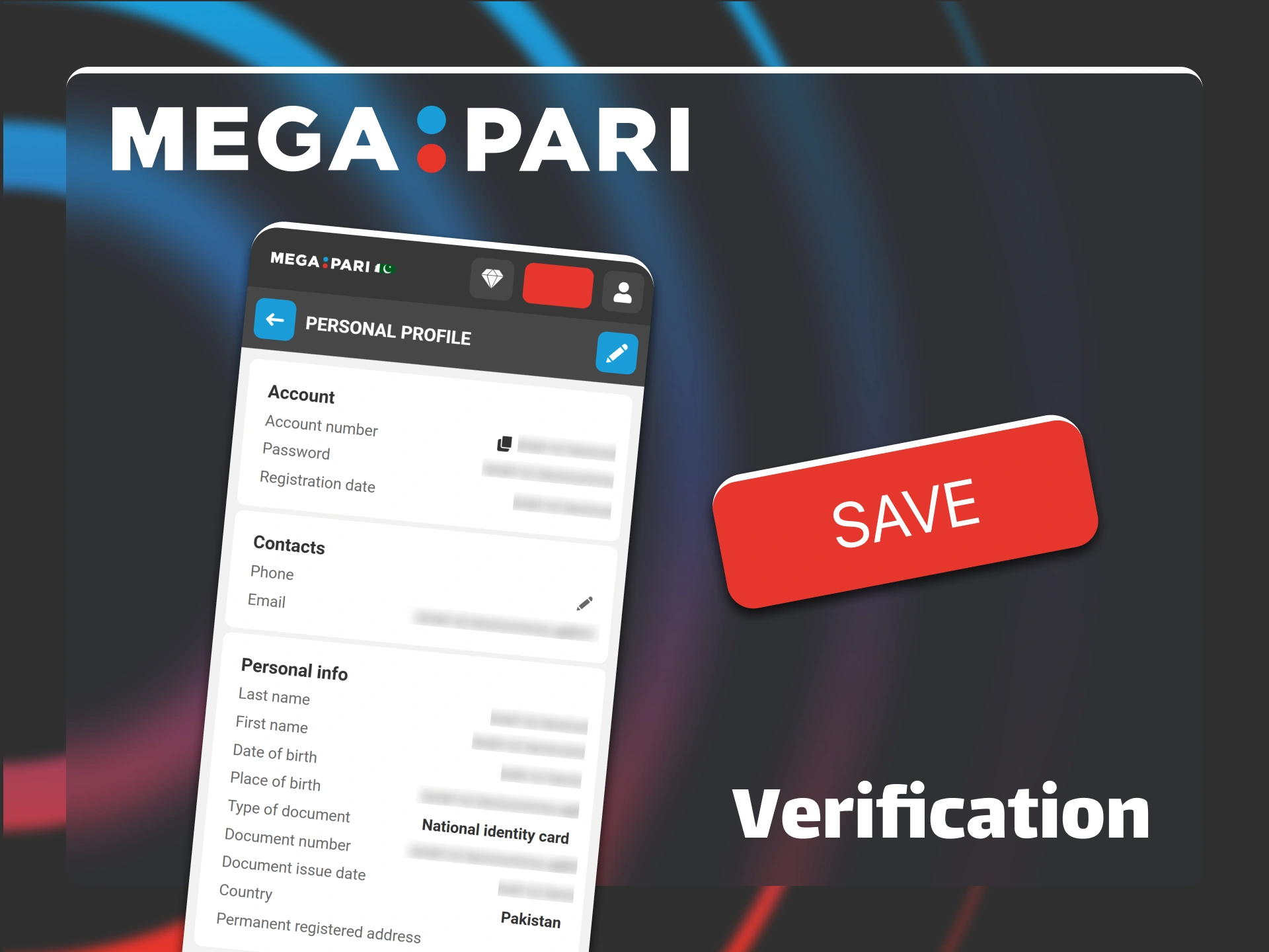 Complete the identity verification process to secure your Megapari profile.