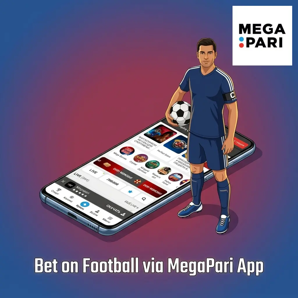 MegaPari football betting app on Android and iOS showing live odds, pre-match markets, and Cash Out feature for Pakistani bettors