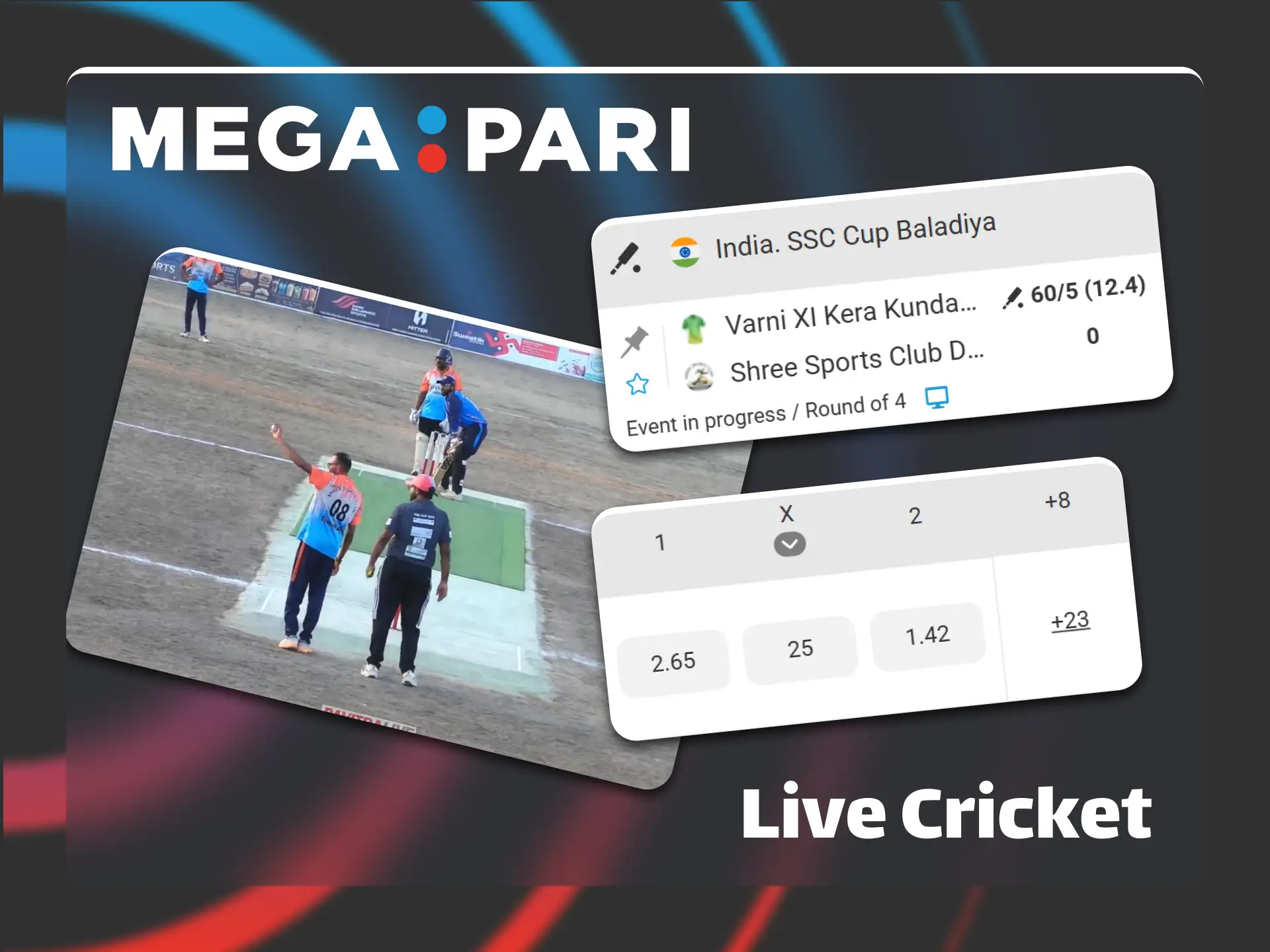 Enjoy real time live cricket odds at official Megapari casino.