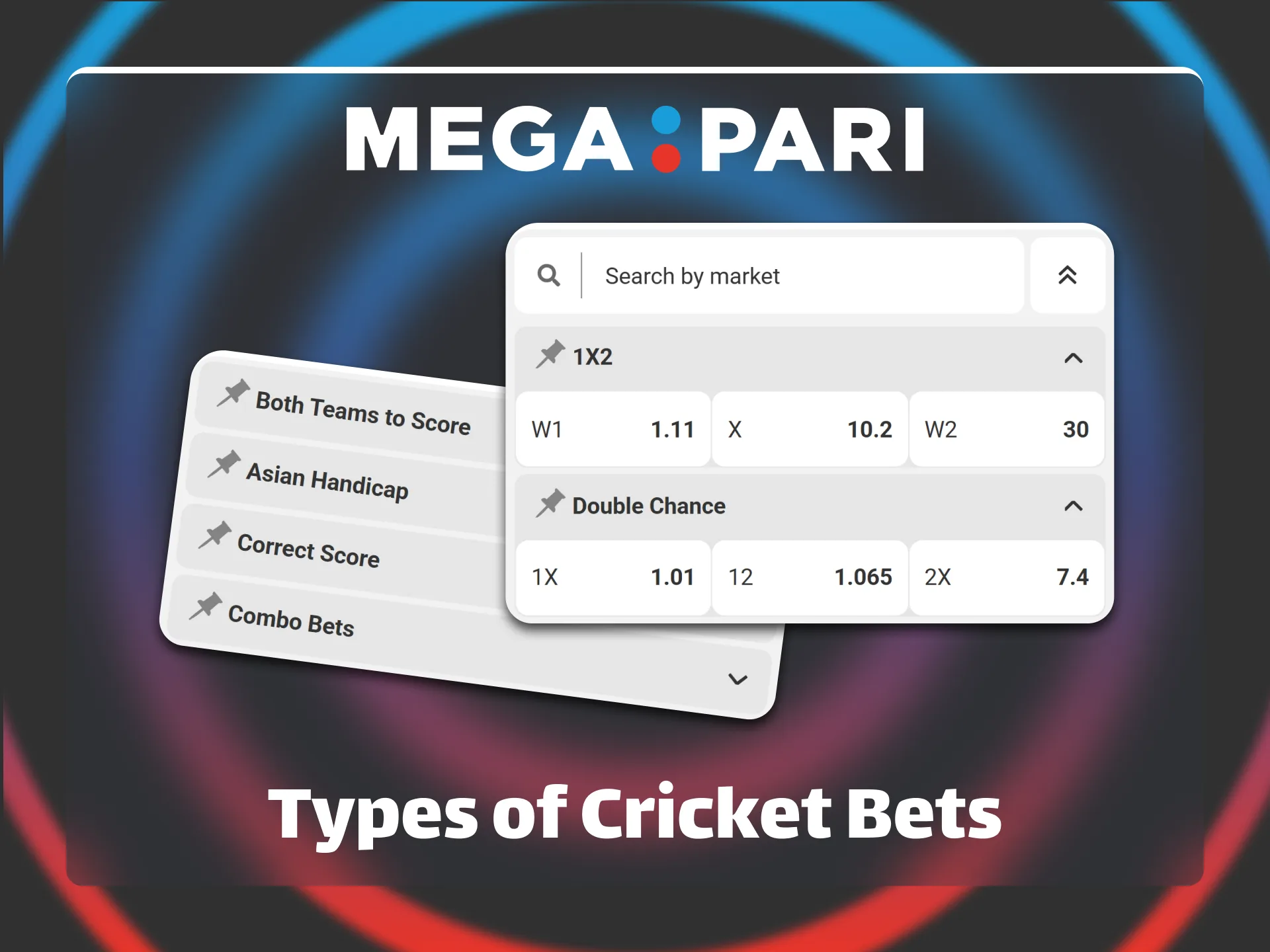 Explore diverse cricket betting markets on the official Megapari platform.