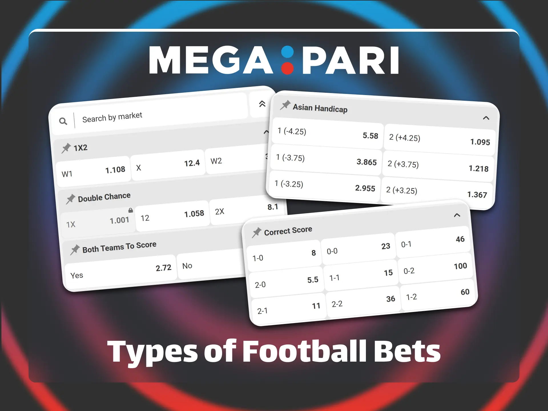 Explore diverse football betting markets on the official Megapari platform.